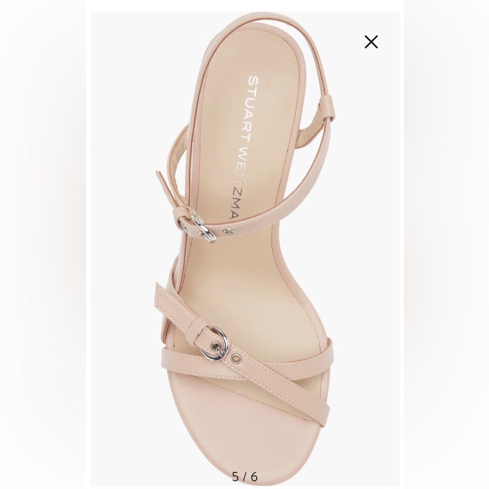 Stuart Weitzman Babette Buckle Sandals in Blushful Color Size 9 - Picture 5 of 12
